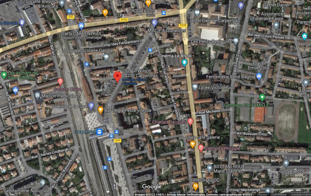 Carte Localisation Cabinet Wilson 202 avenue Wilson 84200 Carpentras